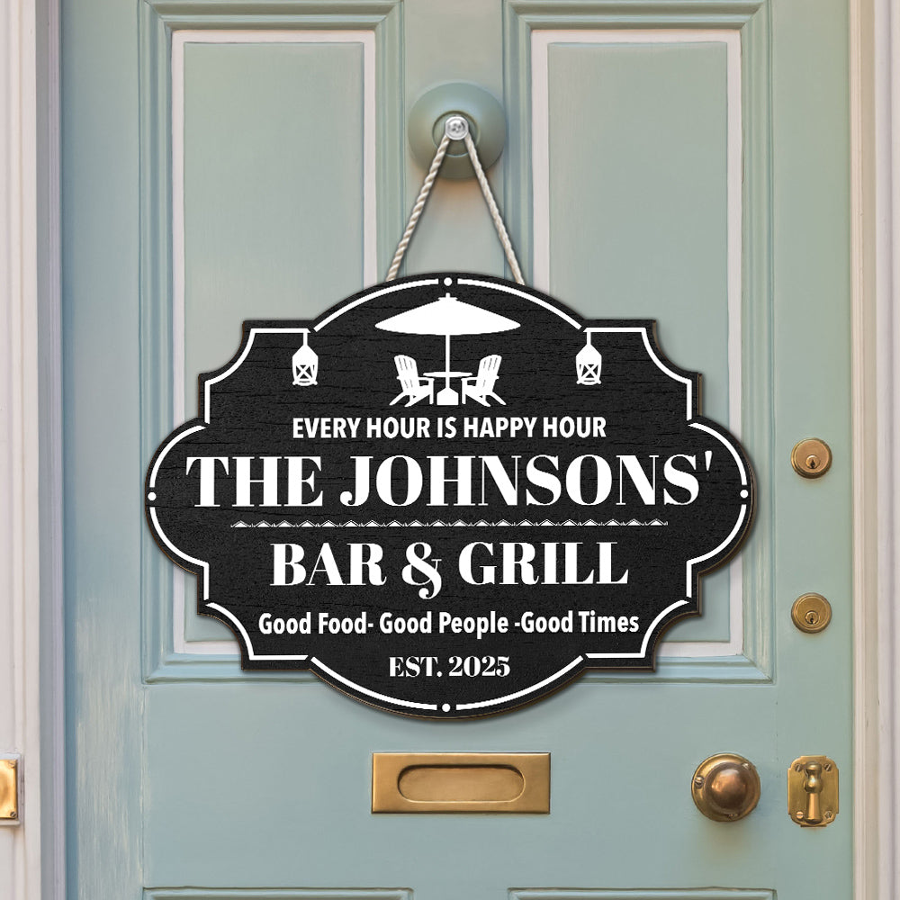 Happy Hour - Personalized Custom Wood Sign