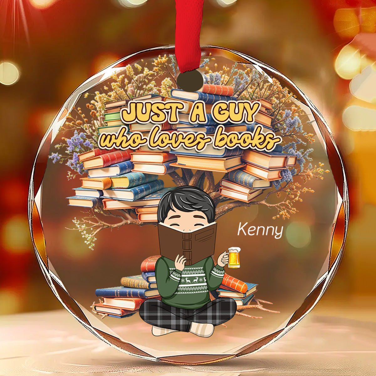 Just A Girl Who Loves Books - Personalized Custom Glass Ornament