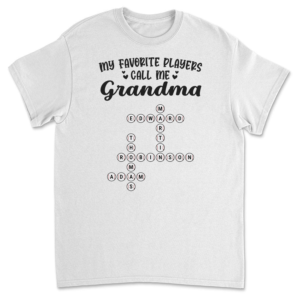 My Favorite Players Call Me Nana Crossword - Personalized Custom Shirt