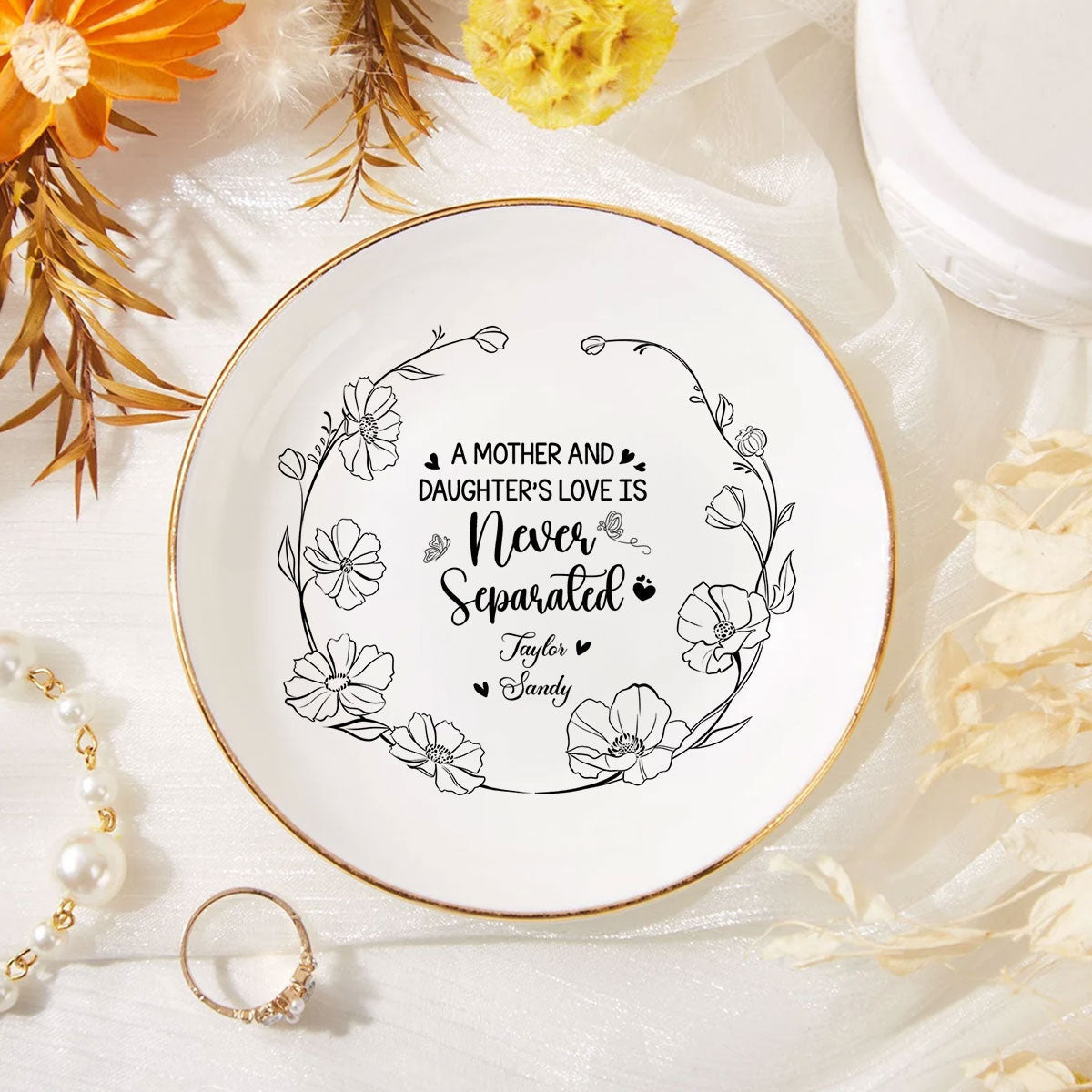 A Mother And Daughters Love - Personalized Custom Jewelry Dish