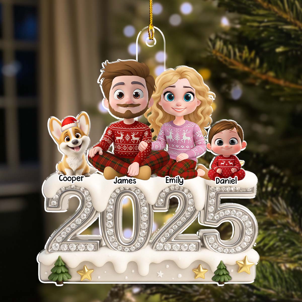 Family Love Never Fades Away - Personalized Custom 3D Effect Acrylic Ornament