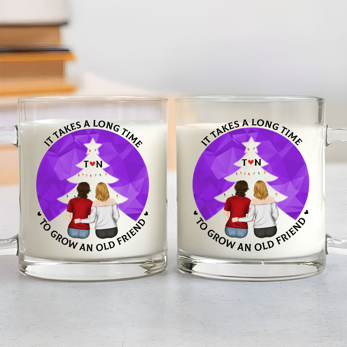 Friendship Grows Over Time - Personalized Custom Glass Mug