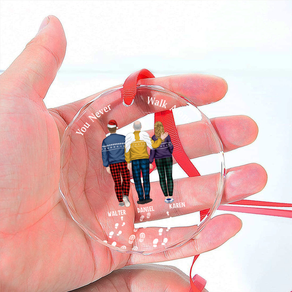 You Never Walk Alone - Personalized Custom Glass Ornament