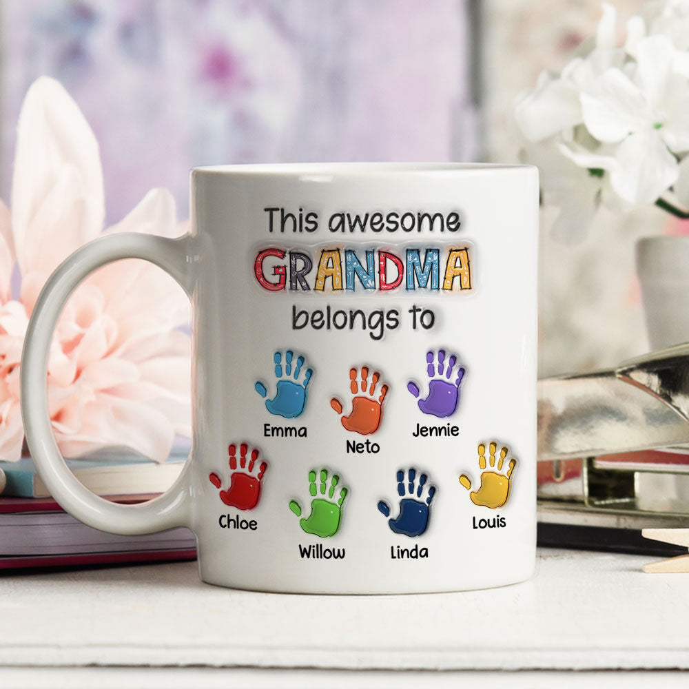 This Awesome Nana Belongs to Us - Personalized Custom 3D Inflated Effect Mug