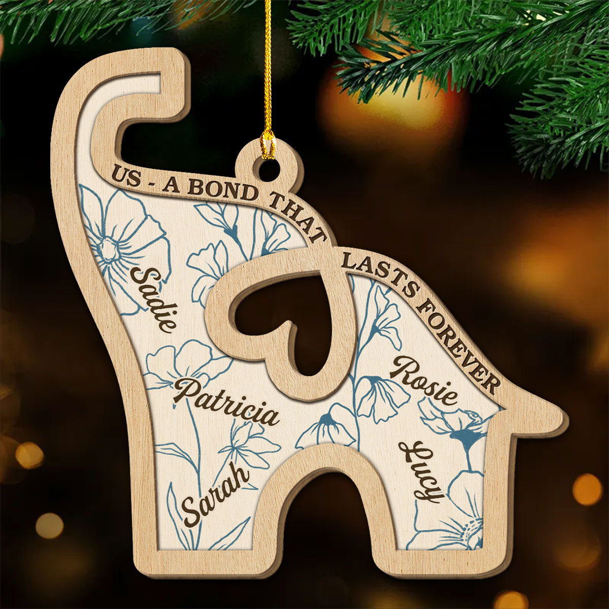 Unshaken Bond - Personalized Custom Wood Ornament 