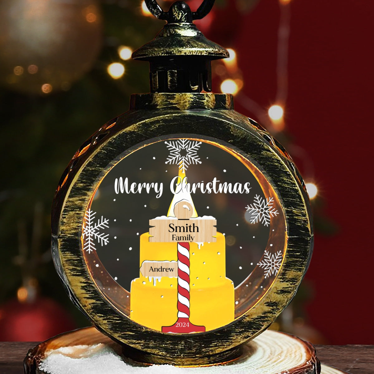 Merry Christmas - Personalized Custom Christmas Lantern