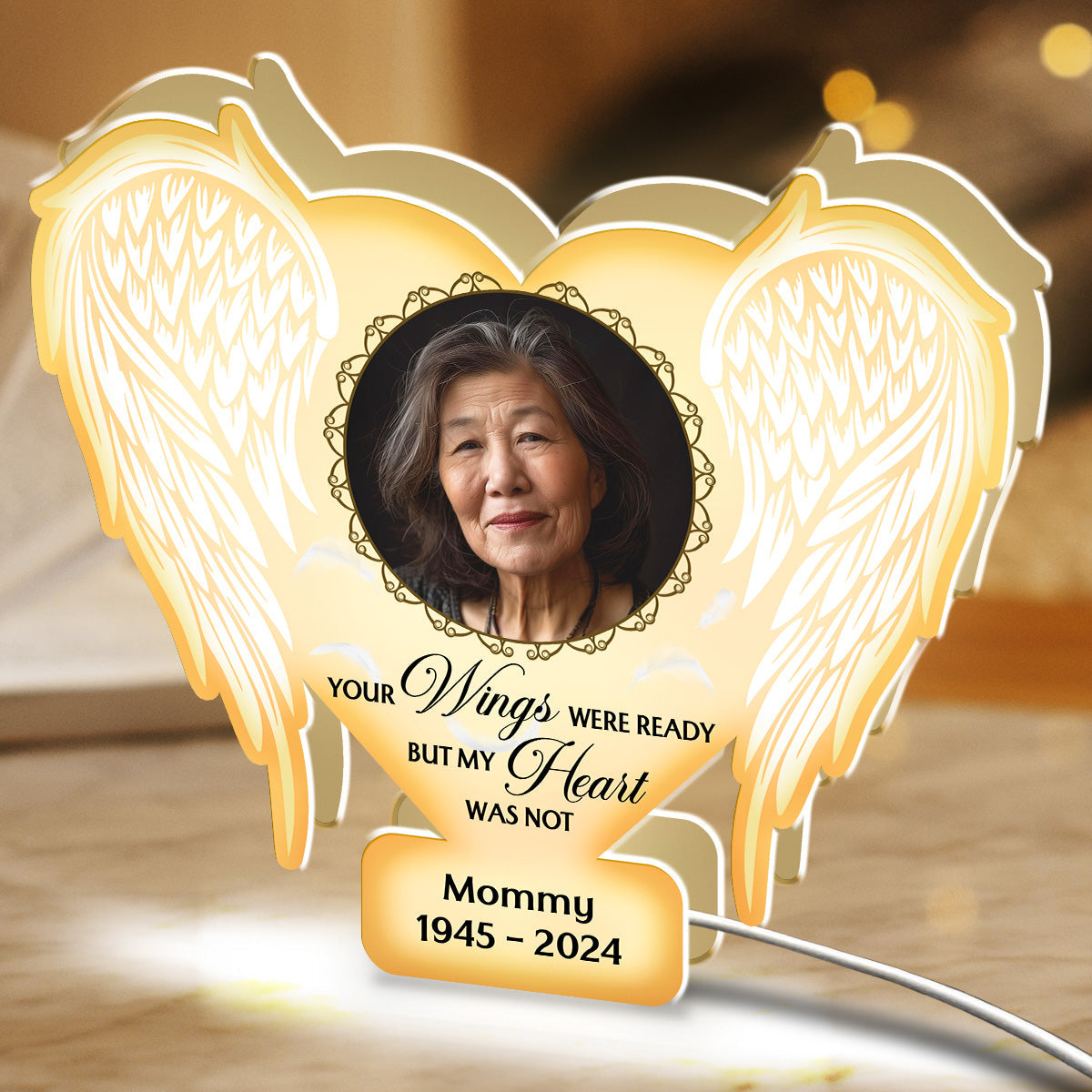 Your Wings Were Ready But Our Hearts Were Not - Personalized Light Box