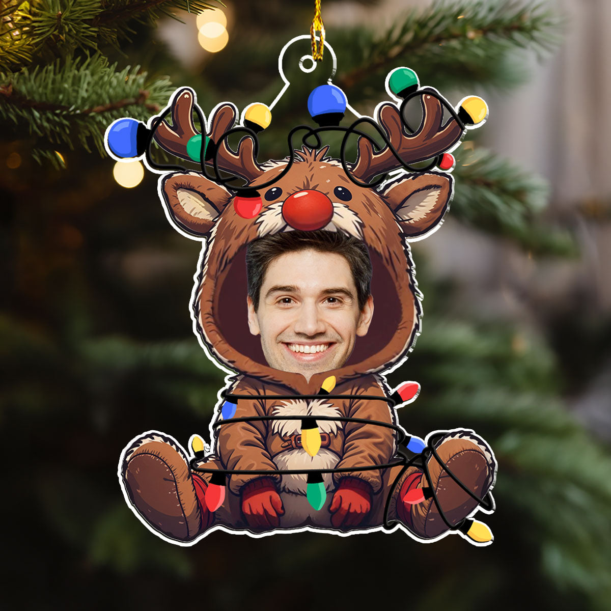 Reindeer Baby Christmas - Personalized Custom Acrylic Ornament