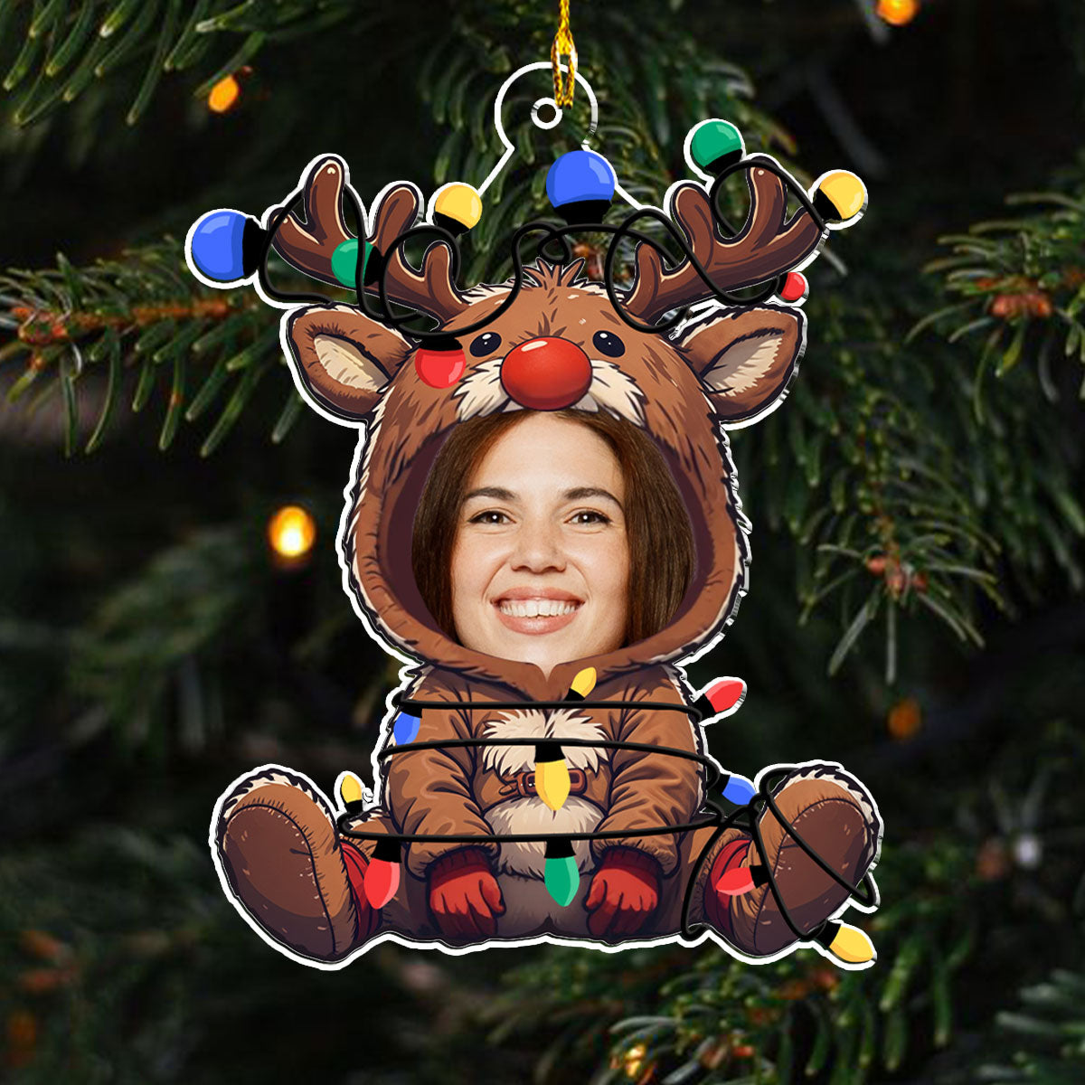 Reindeer Baby Christmas - Personalized Custom Acrylic Ornament