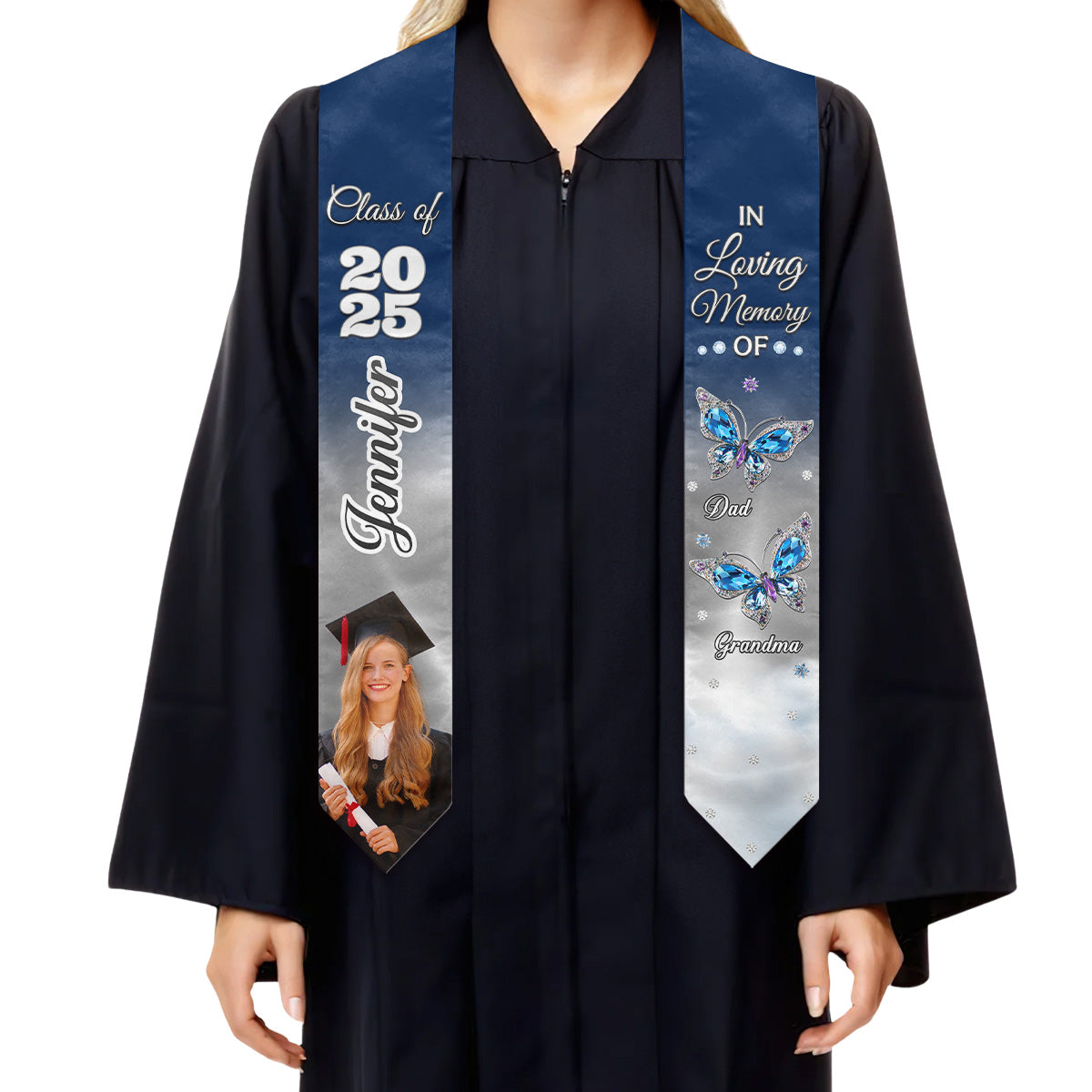 Those We Love Beside Us Every Day - Personalized Custom Graduation Stole