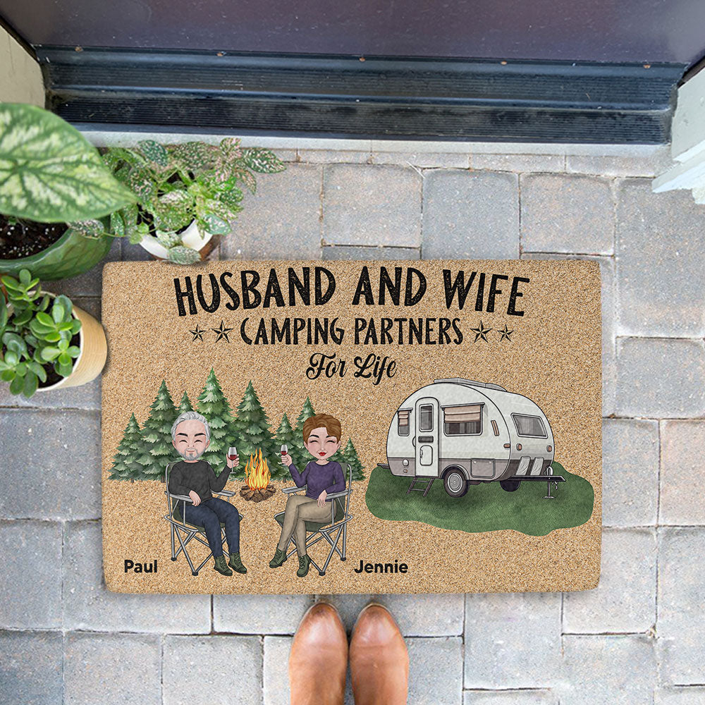 Camping Partners For Life - Personalized Custom Doormat