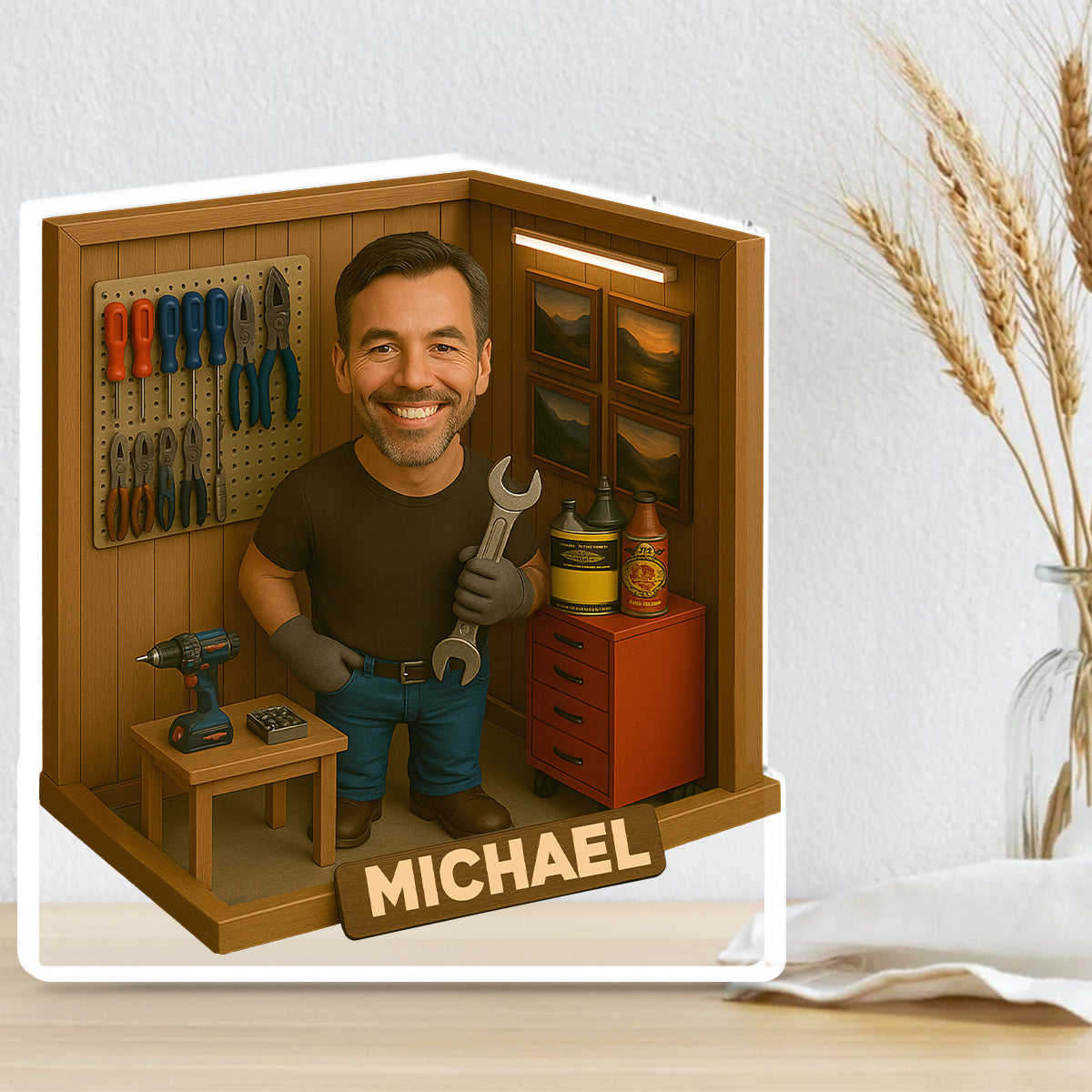 Garage With Daddy - Personalized Custom Acrylic Plaque