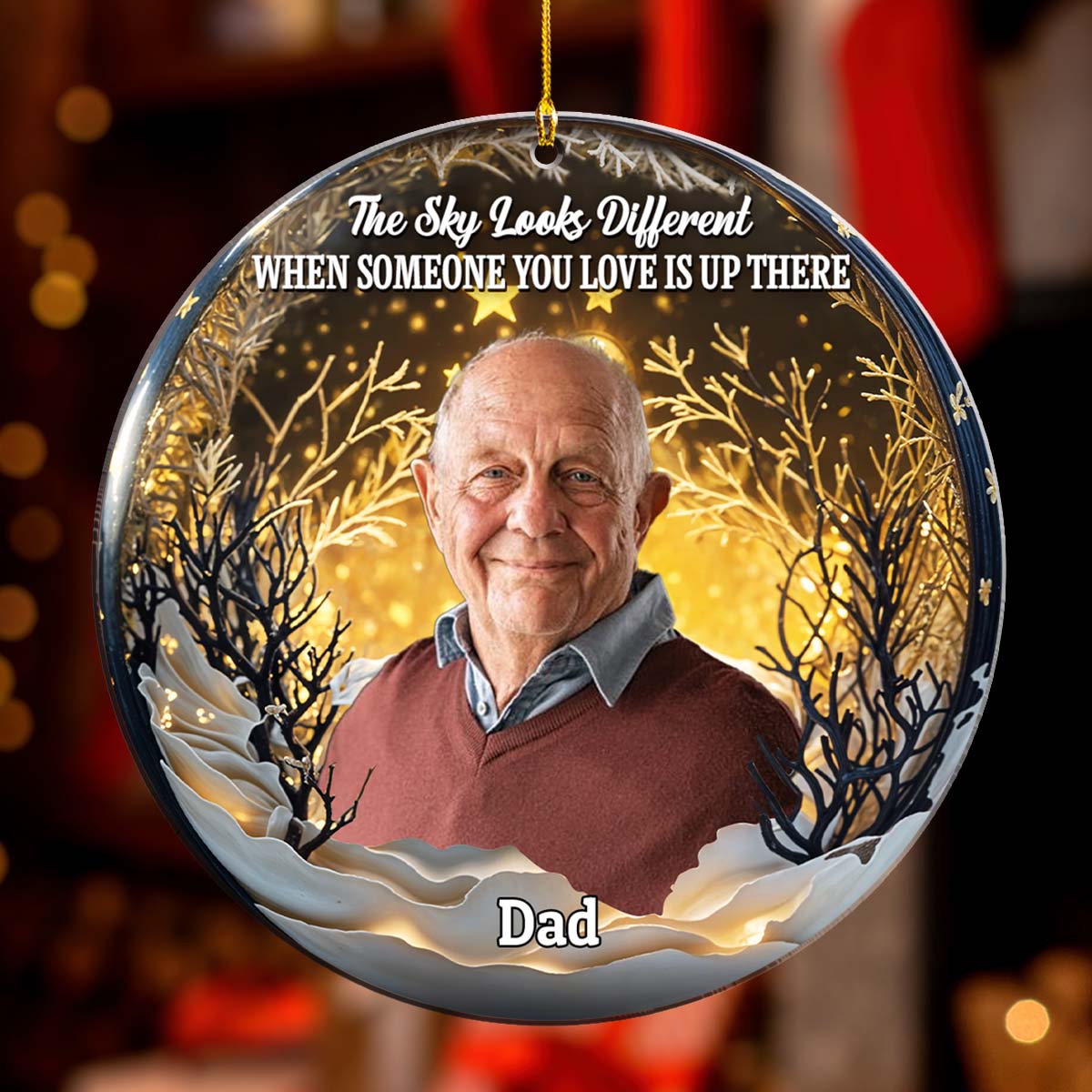 Custom Photo The Sky Looks Different - Personalized Custom Acrylic Ornament