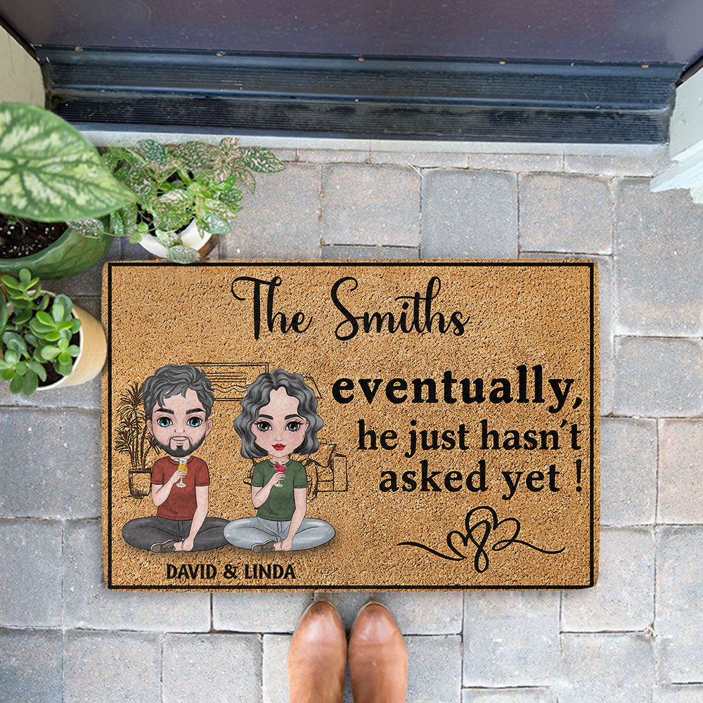 Eventually He Just - Personalized Custom Doormat
