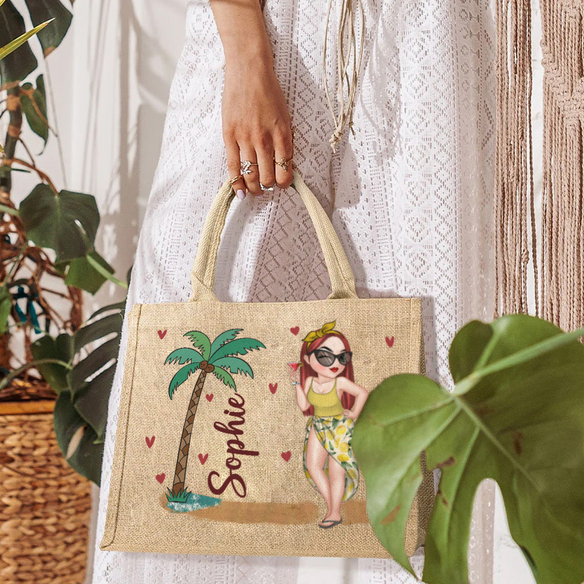 Beach Is Calling - Personalized Custom Jute Tote Bag