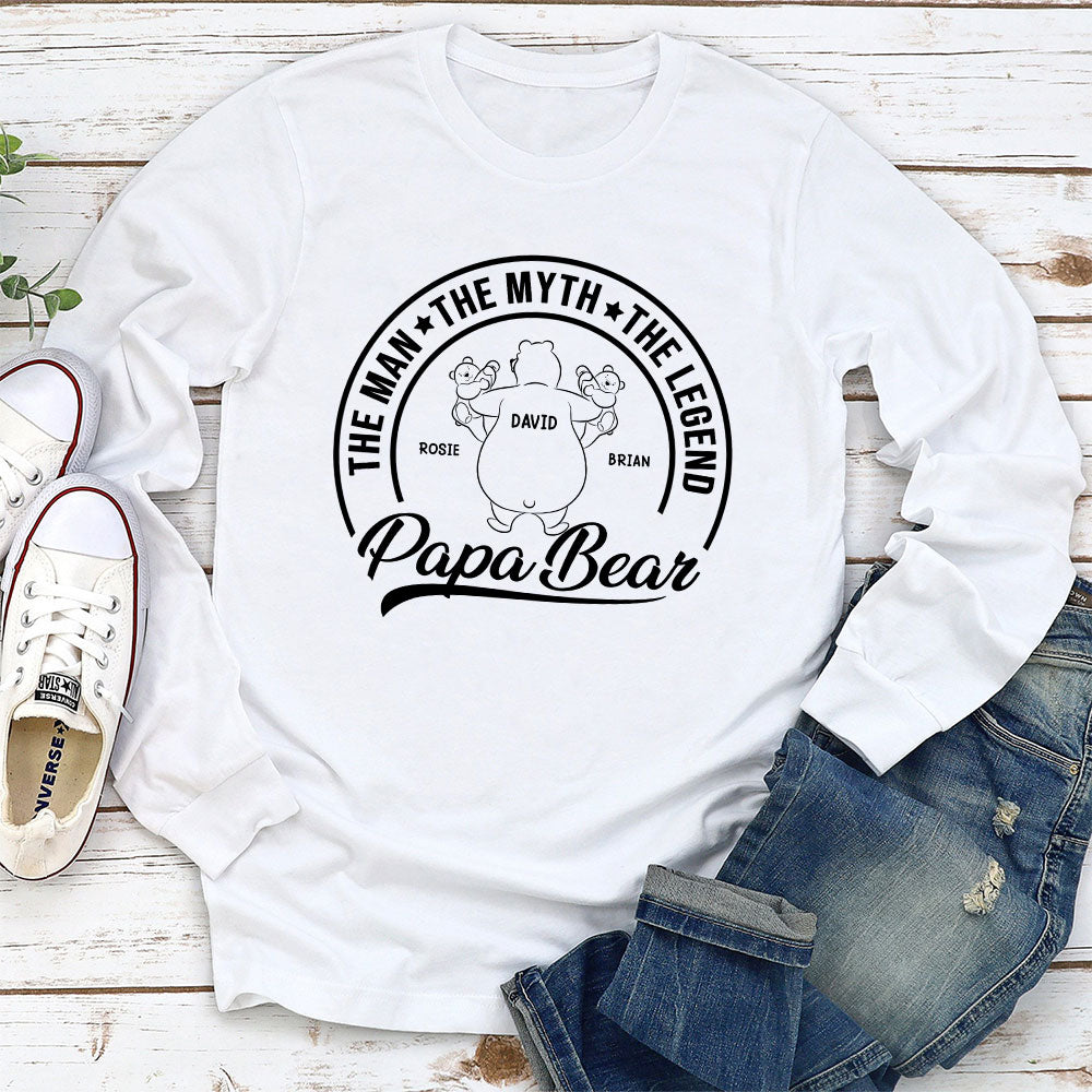 Papa Bear The Man The Myth The Legend - Personalized Custom Shirt