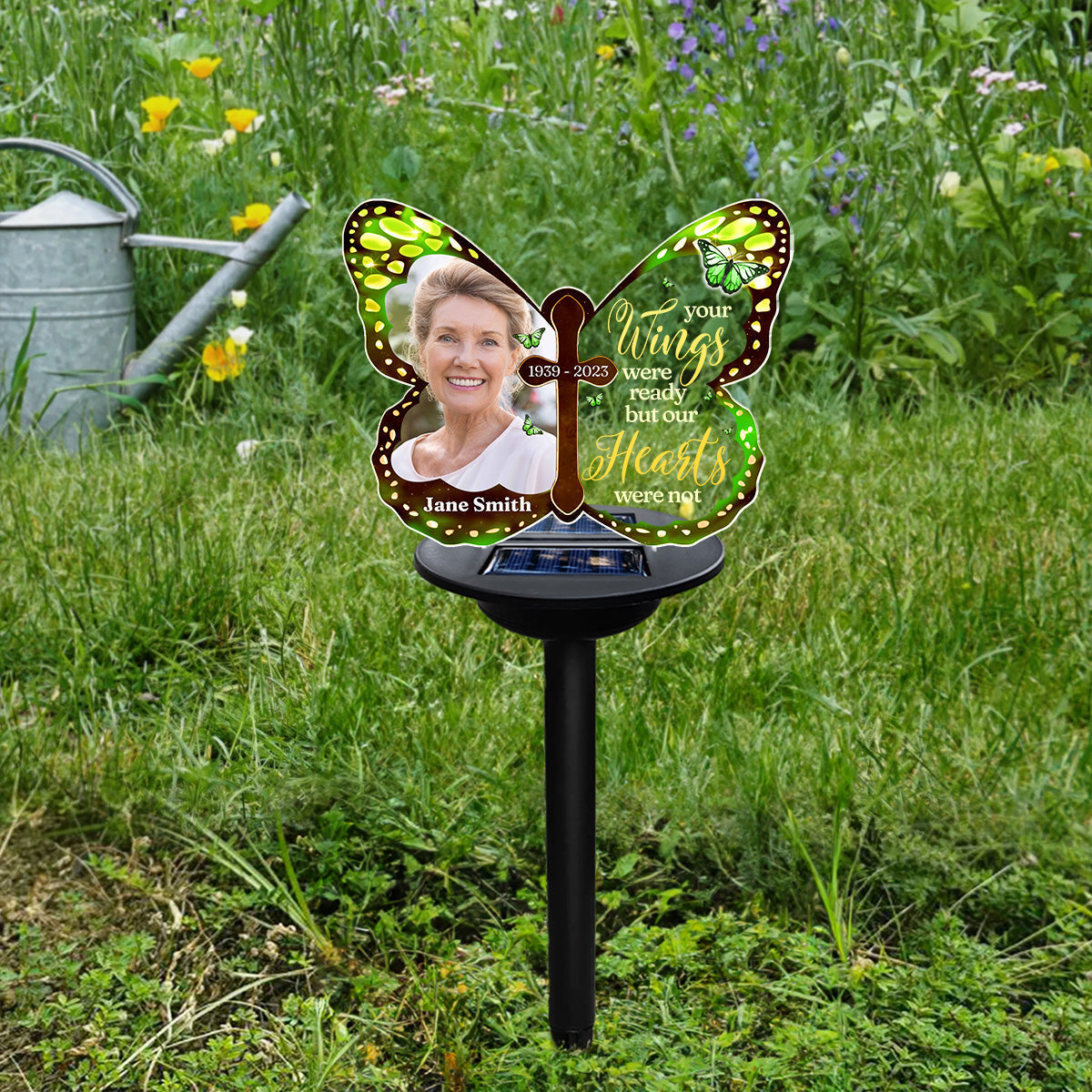 Custom Photo Your Wings Were Ready - Personalized Custom Solar Light
