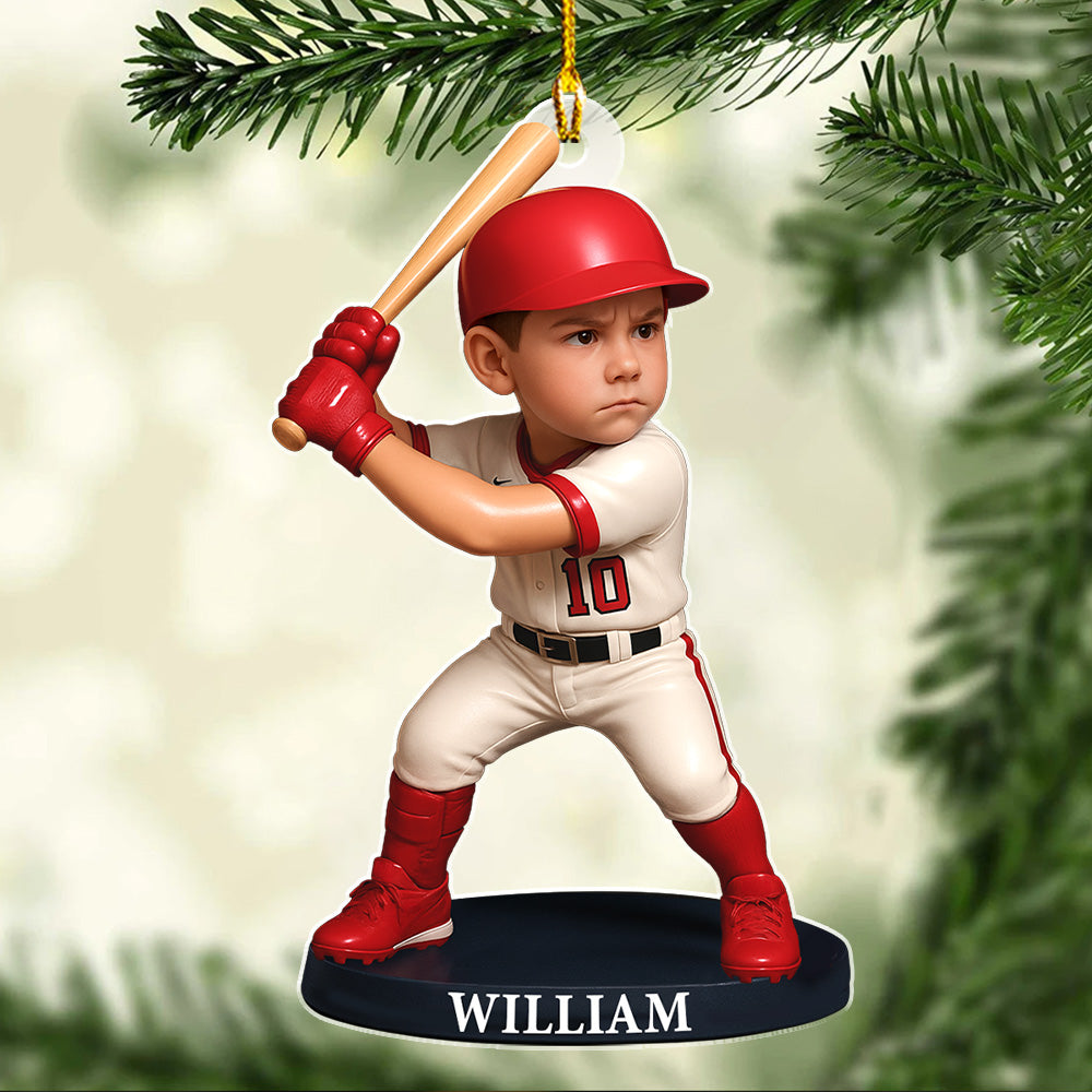 Deck The Halls With Baseballs - Personalized Custom Acrylic Ornament