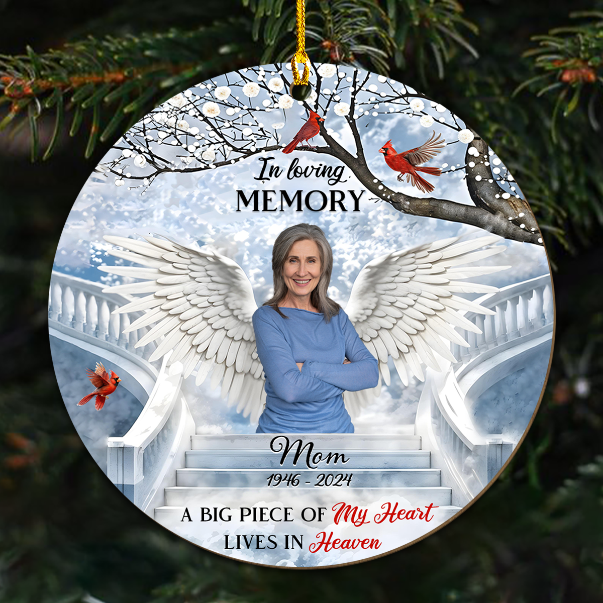 In Loving Memory - Personalized Custom Wood Ornament