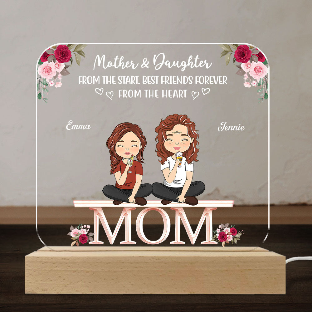 Mother And Daughters Sons Children From The Start - Personalized Custom LED Light