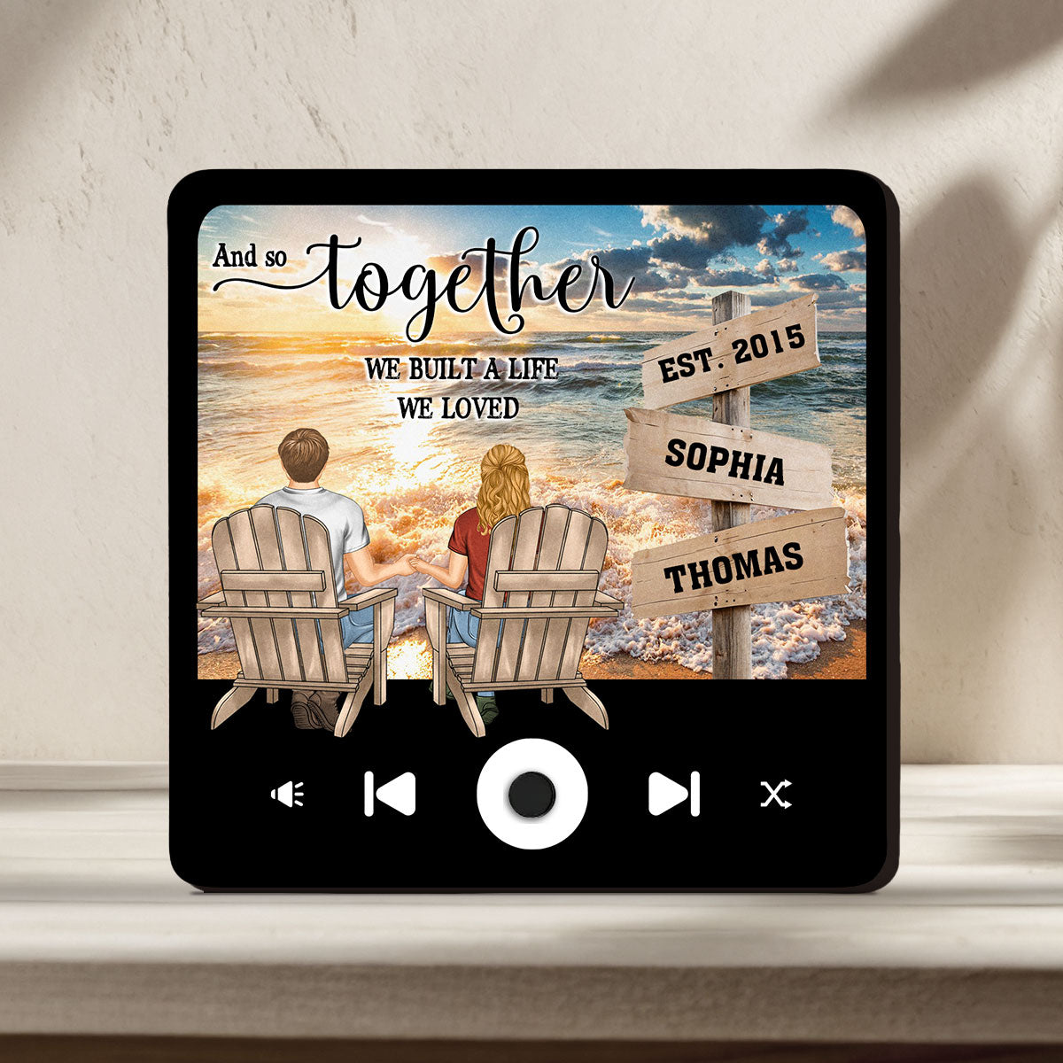 Because You Loved Me - Personalized Custom Music Fridge Magnet