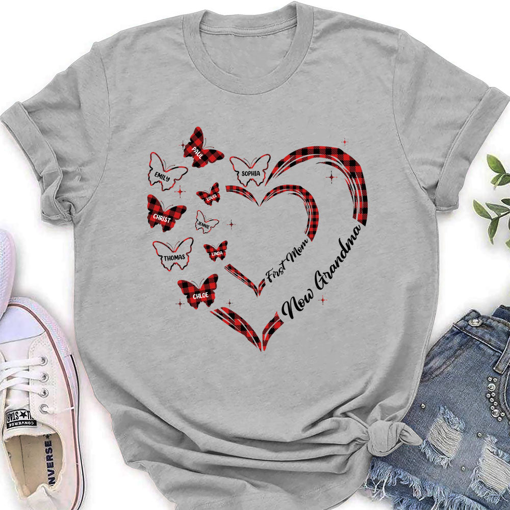 First Mom Now Grandma - Personalized Custom Women's T-shirt