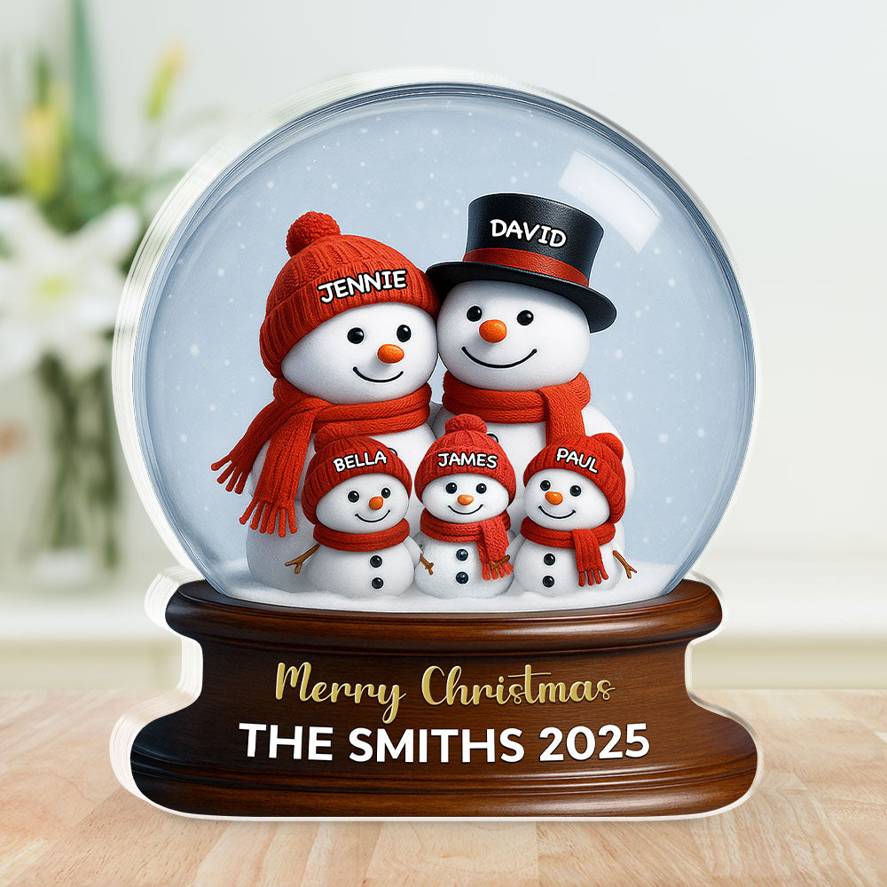 Family Snowglobe - Personalized Custom Acrylic Plaque