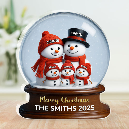Family Snowglobe - Personalized Custom Acrylic Plaque