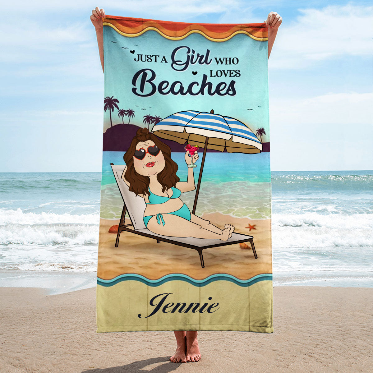 Summer At The Beach - Personalized Custom Beach Towel