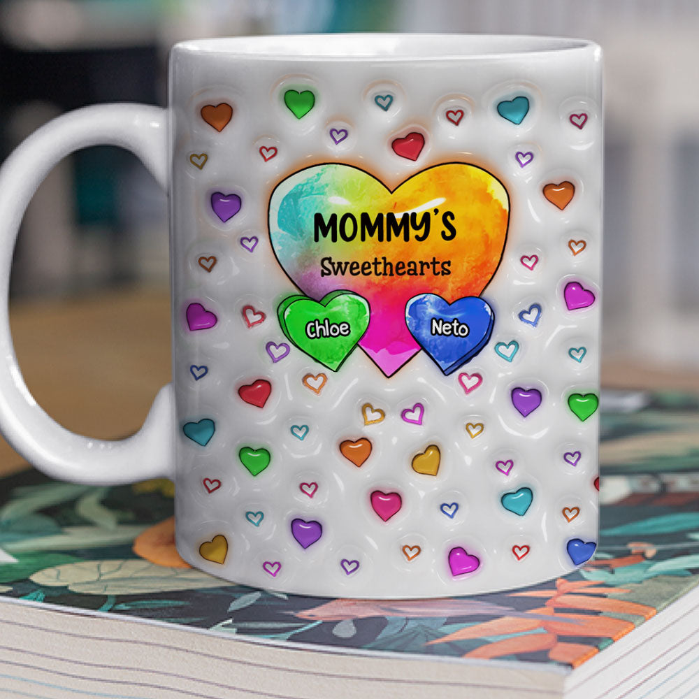 Colorful Sweethearts Grandma - Personalized Custom 3D Inflated Effect Mug