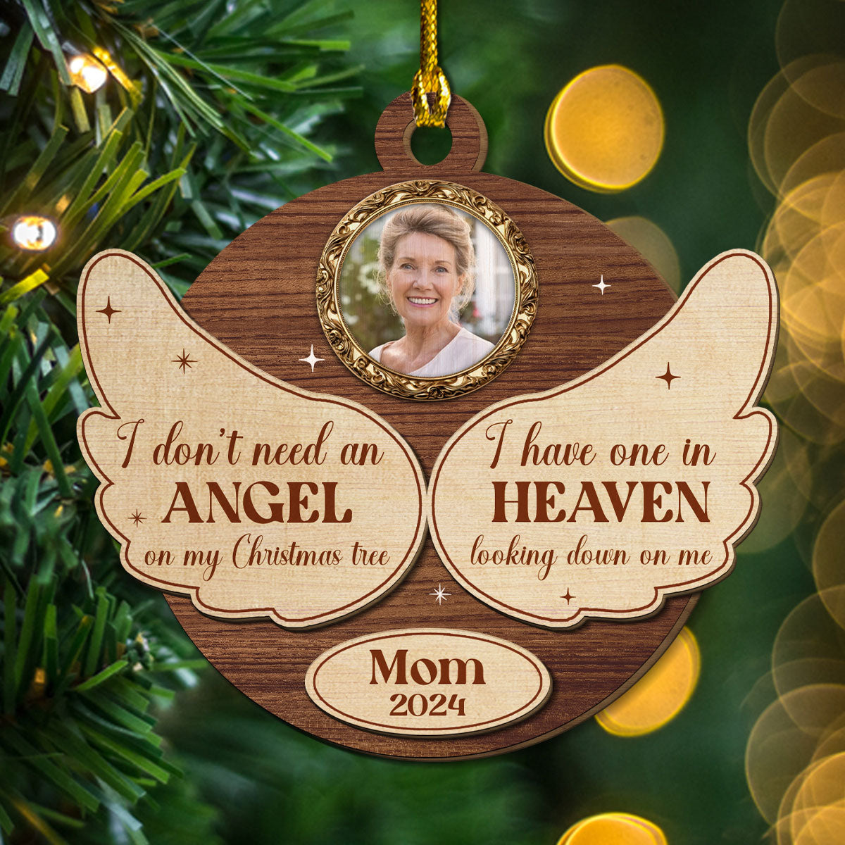 Angel In Heaven - Personalized Custom 2-layered Wood Ornament