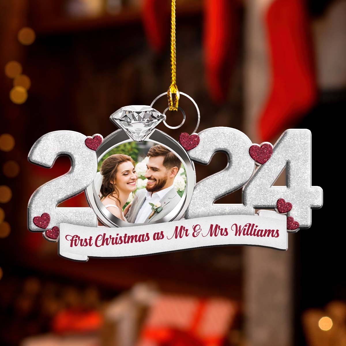 First Christmas As Mr And Mrs - Personalized Custom Acrylic Ornament