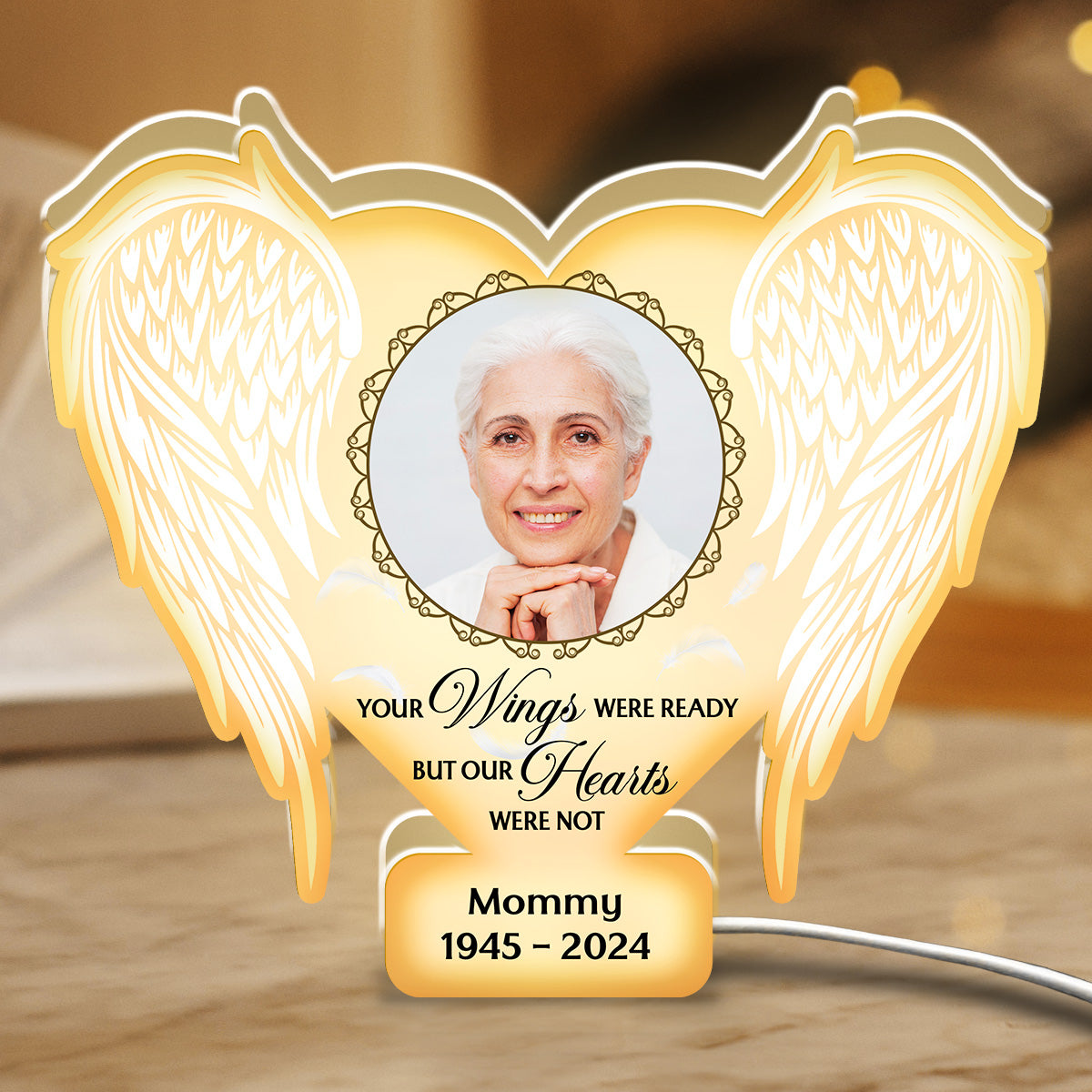 Your Wings Were Ready But Our Hearts Were Not - Personalized Light Box