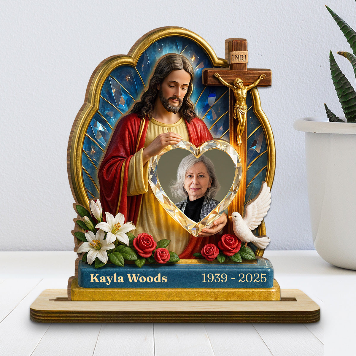 Guardian Of My Heart - Personalized Custom 2-Layer Wood Plaque With Flat Base