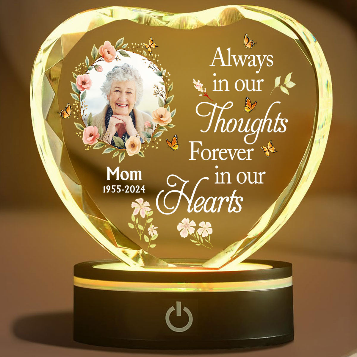 Forever In My Heart - Personalized Custom Crystal Led Light