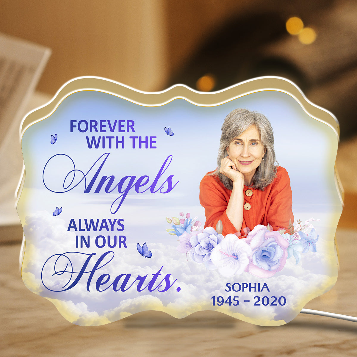 Forever With The Angels - Personalized Custom Light Box