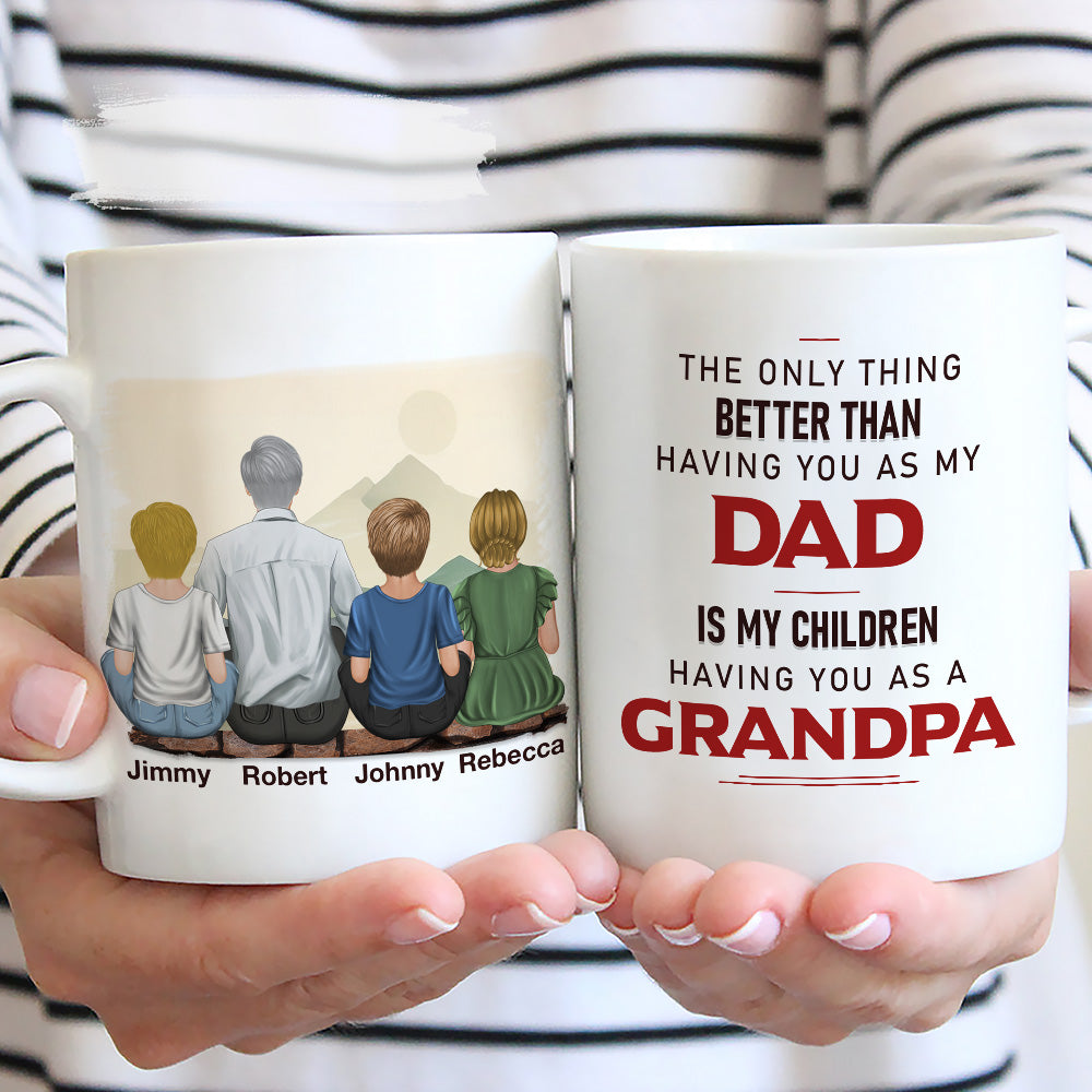 Having You As A Grandpa - Personalized Custom Coffee Mug