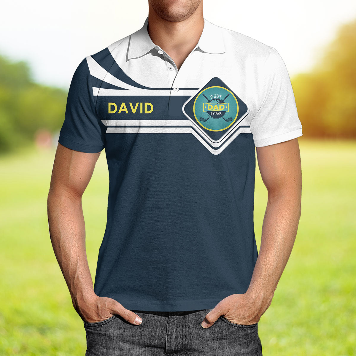 Golf Dad By Far - Personalized Custom Polo Shirt