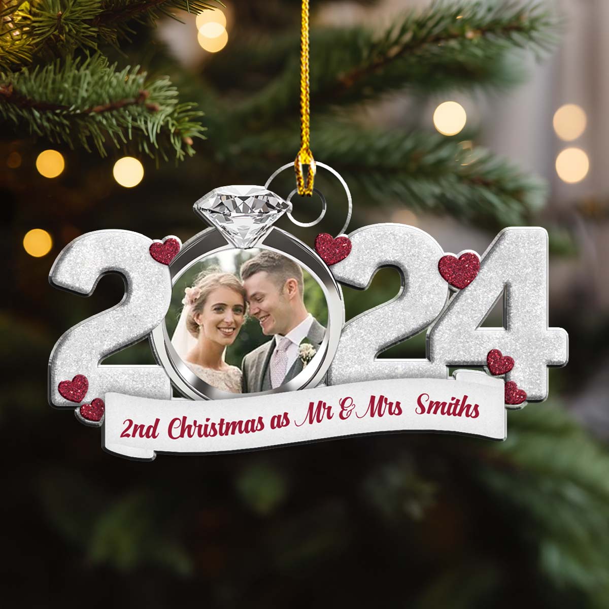 First Christmas As Mr And Mrs - Personalized Custom Acrylic Ornament
