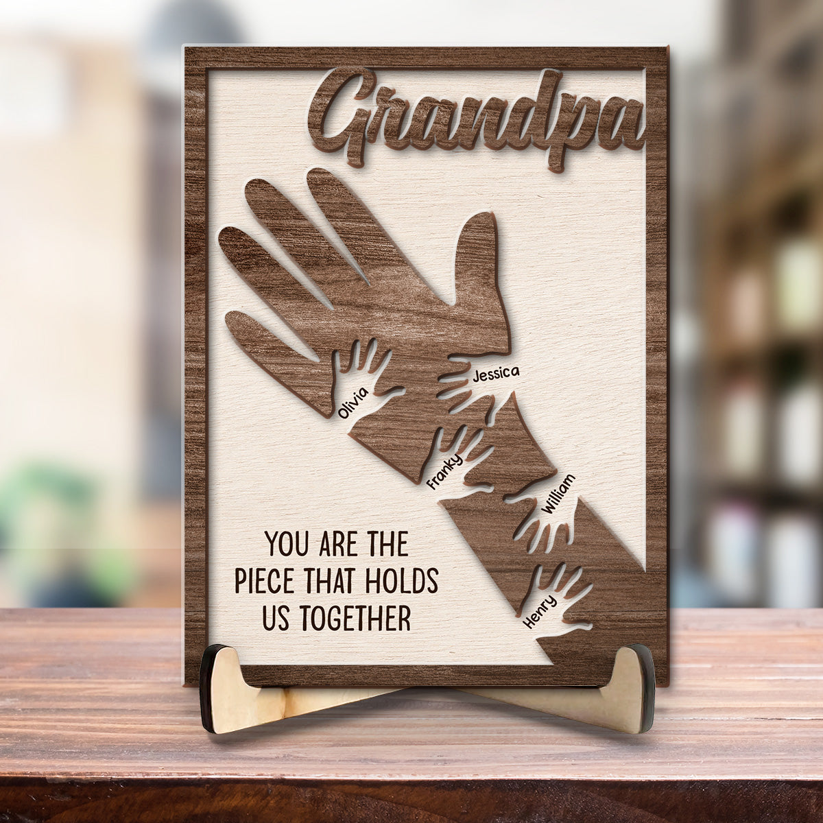 We Hold Our Hands Together And Forever - Personalized Wooden Plaque