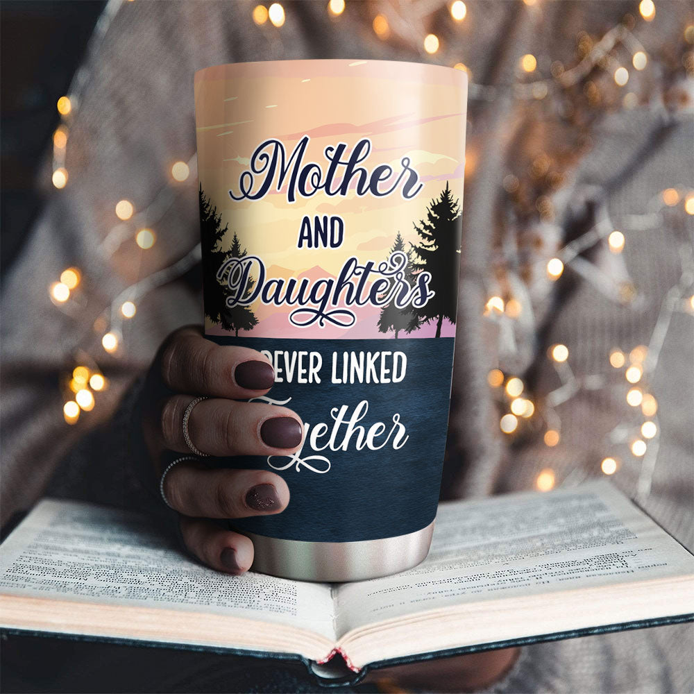 Mother And Daughter Heart - Personalized Custom Tumbler