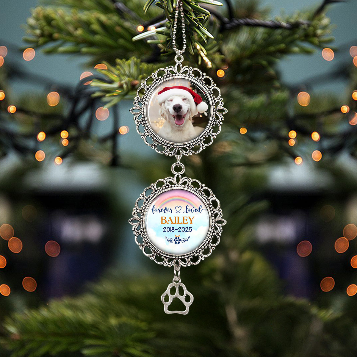 Custom Photo Forever Loved - Personalized Custom Charming Ornament