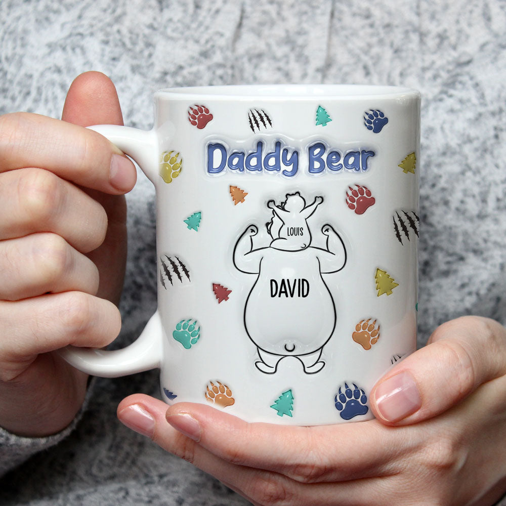 Papa Bear - Personalized Custom 3D Inflated Effect Mug