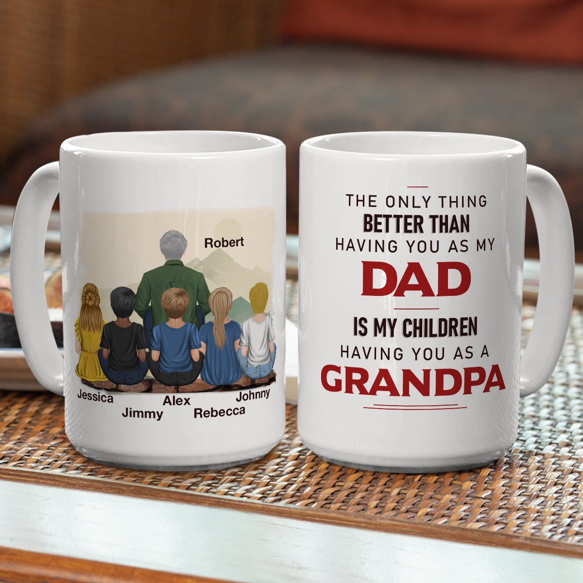 Having You As A Grandpa - Personalized Custom Coffee Mug