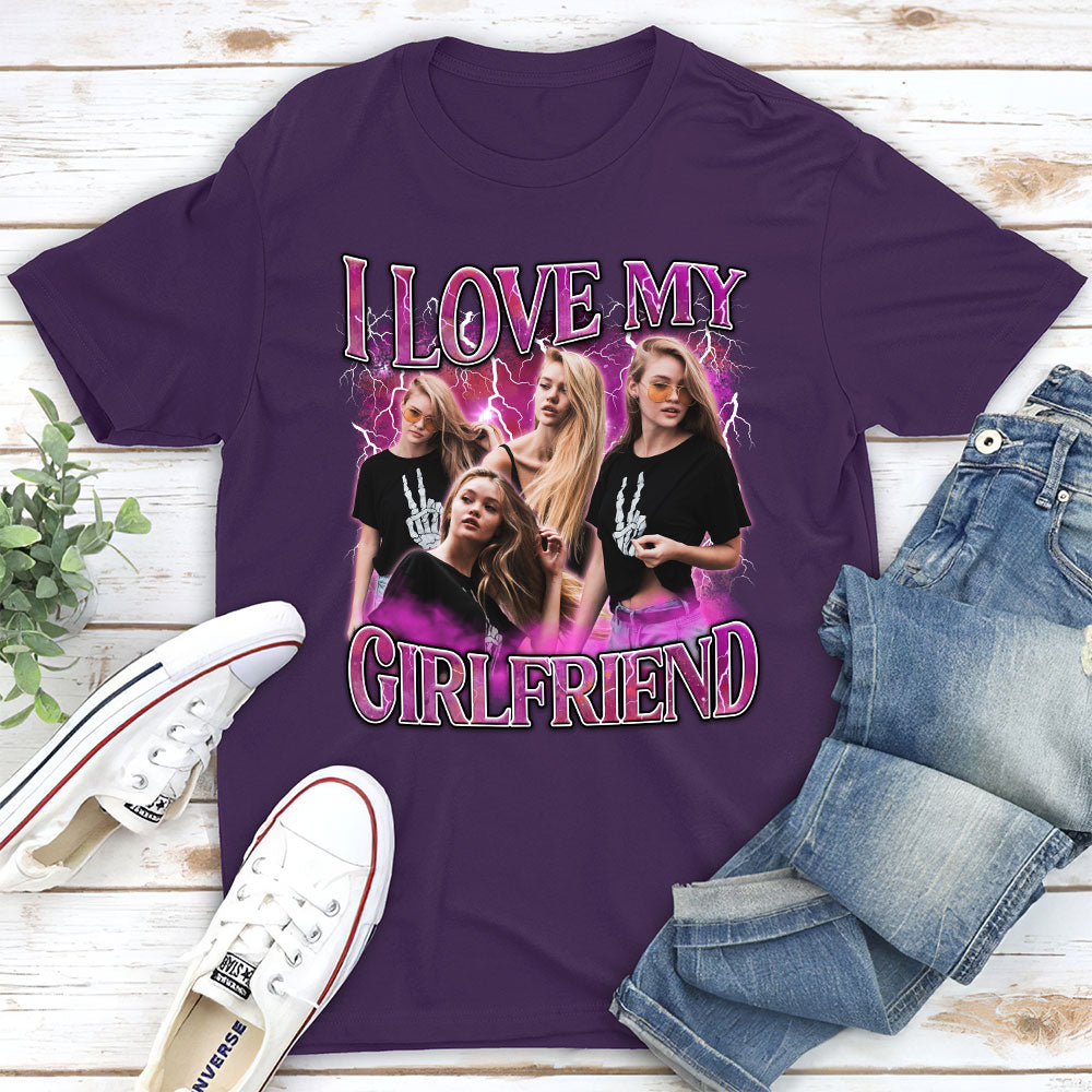 Custom I Love My Girlfriend - Personalized Custom Premium T-shirt