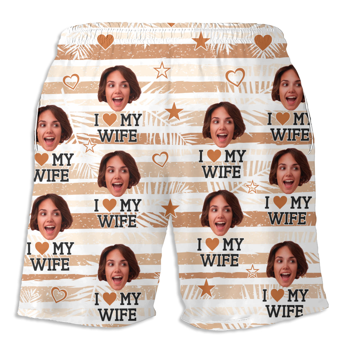 I Love My Wife - Personalized Custom Beach Shorts