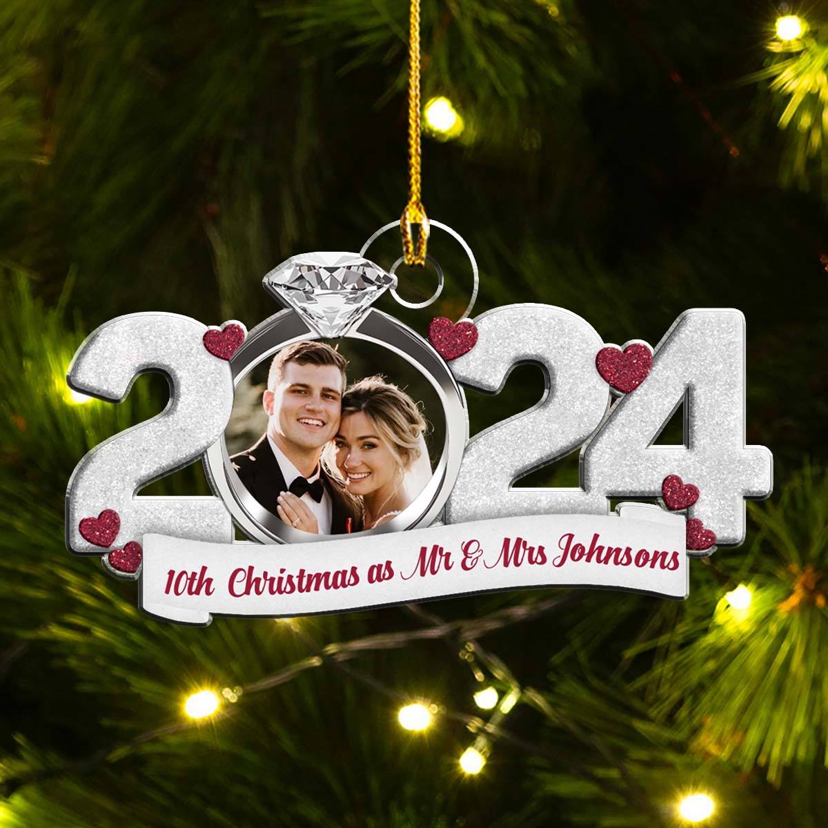 First Christmas As Mr And Mrs - Personalized Custom Acrylic Ornament