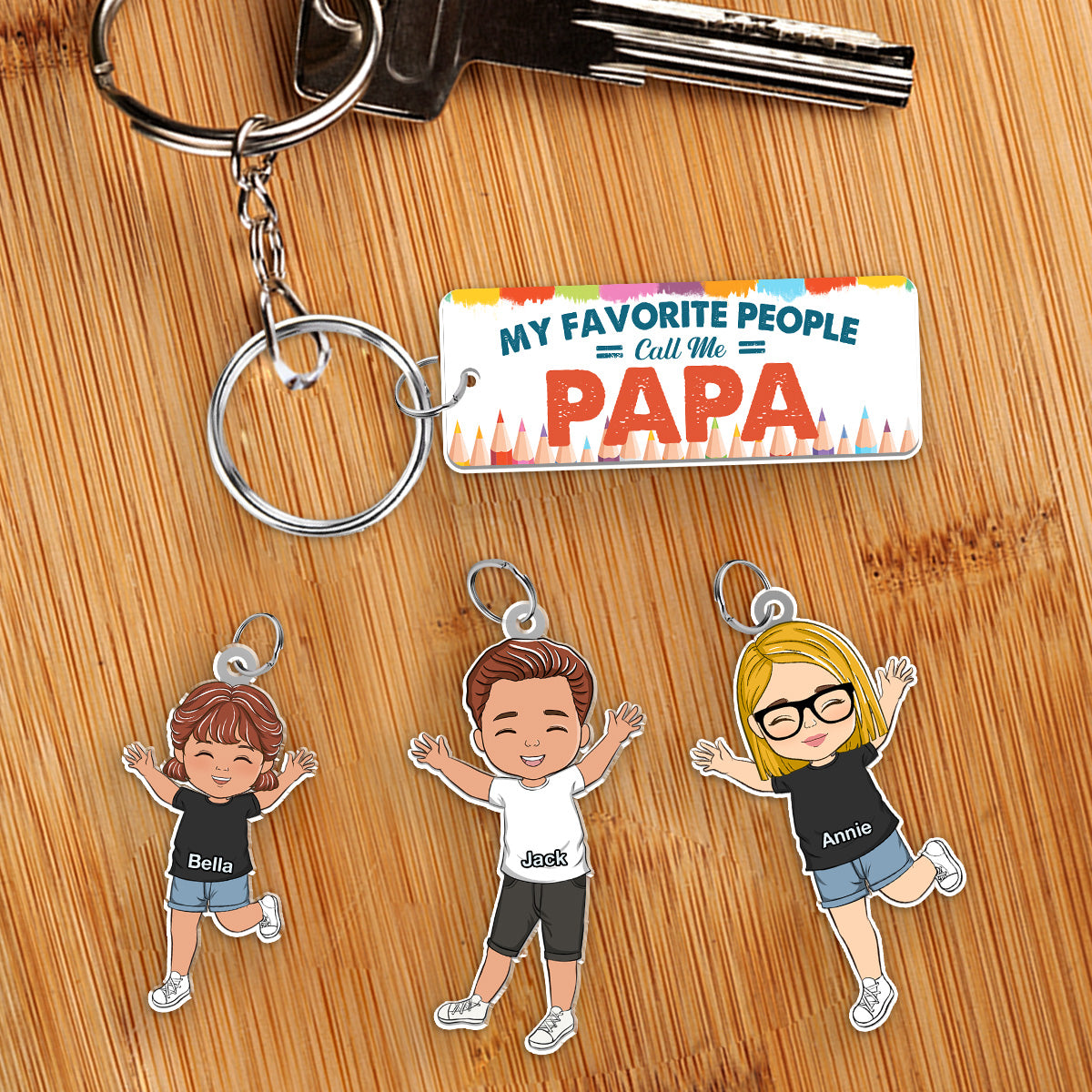 My Favorite People Call Me Daddy - Personalized Acrylic Tag Keychain