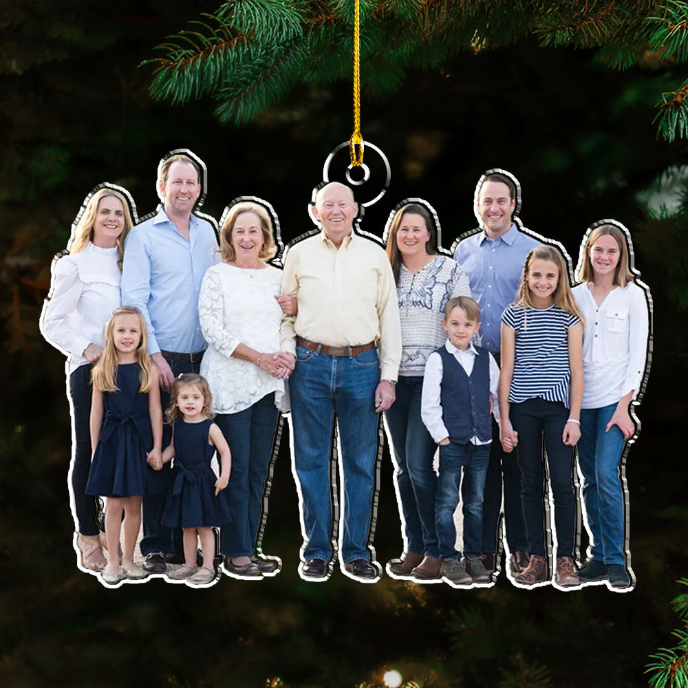 Custom Photo Family Christmas - Personalized Custom Acrylic Ornament