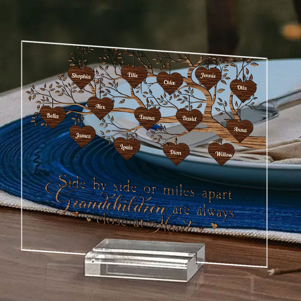 Grandchildren Fill A Space - Personalized Custom Acrylic Plaque With Base